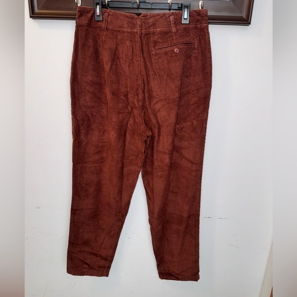 Vintage LL Bean Deep Red Cotton Corduroy Womens Pants Size 16 - Picture 3 of 4